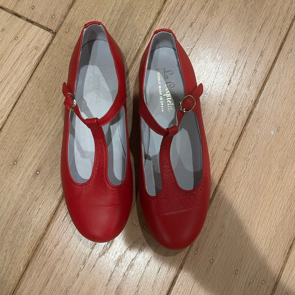 La Coqueta Red T-Bar Shoes